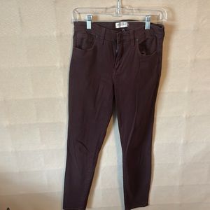 NEW Madewell Maroon High Riser skinny Jeans